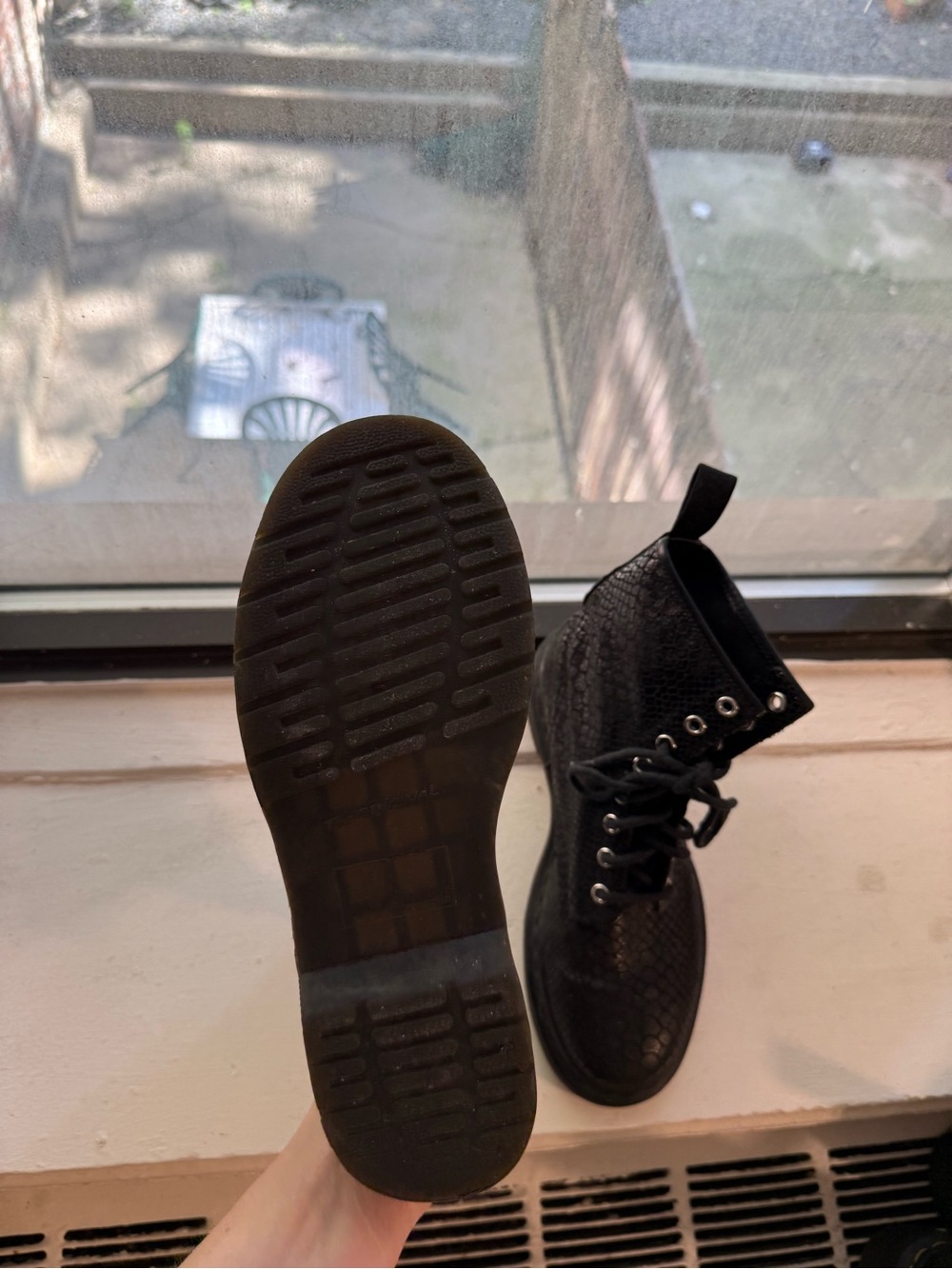 Dr. Martens Snake skin Leather Combat Boots - Picture 8 of 9